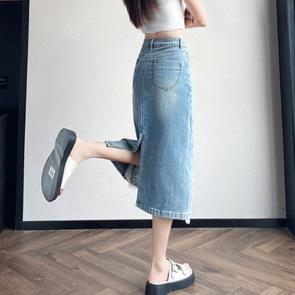 Skirt/レースデニムタイトスカート ST/No.22490
