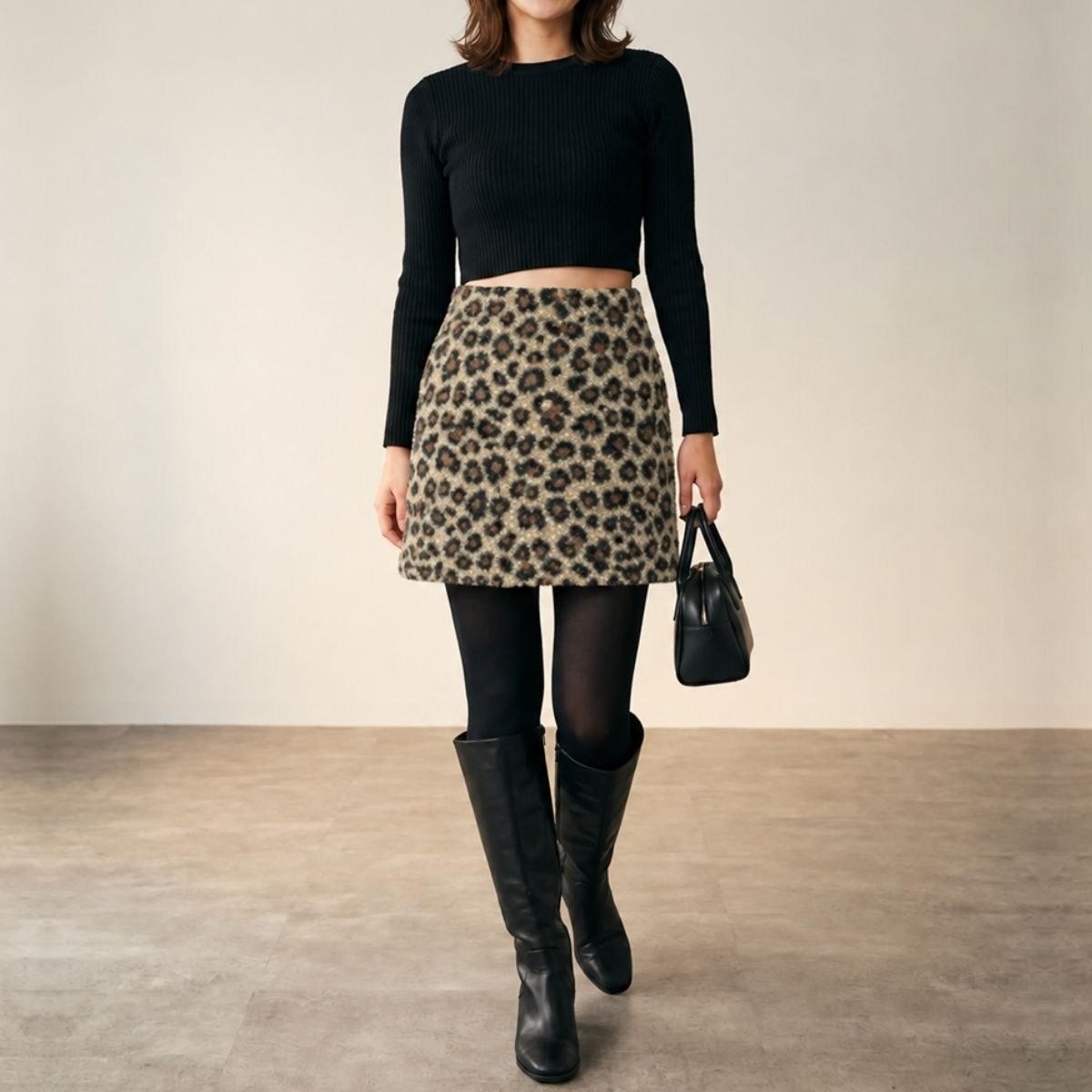 Skirt/レオパードボアミニスカート ST/No.22494