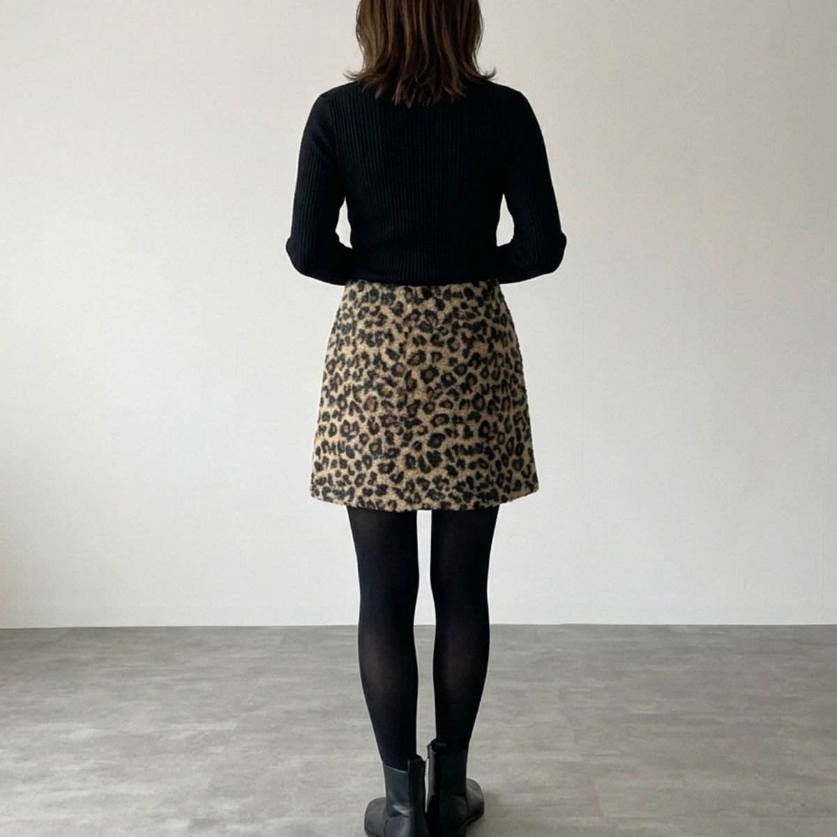 Skirt/レオパードボアミニスカート ST/No.22494