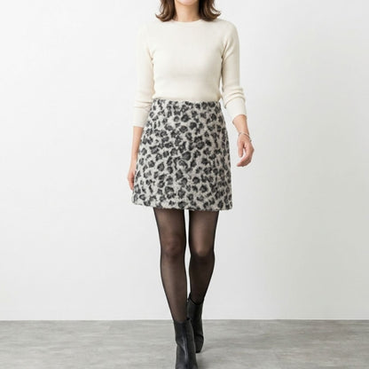Skirt/レオパードボアミニスカート ST/No.22494