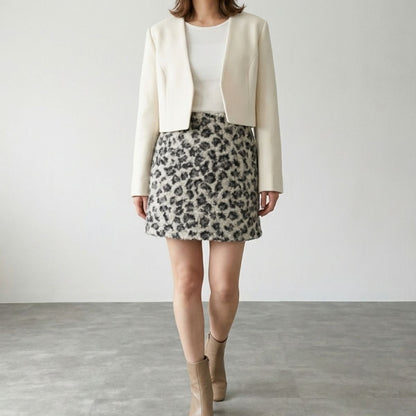 Skirt/レオパードボアミニスカート ST/No.22494
