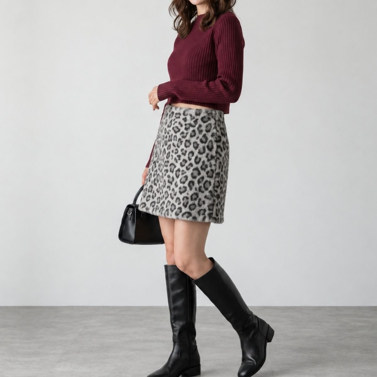 Skirt/レオパードボアミニスカート ST/No.22494