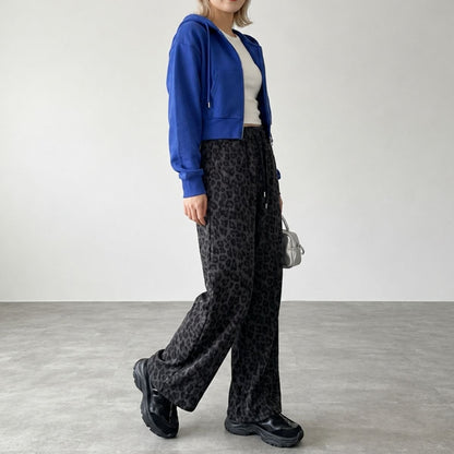 Pants/裏起毛レオパードワイドパンツ ST/No.22500