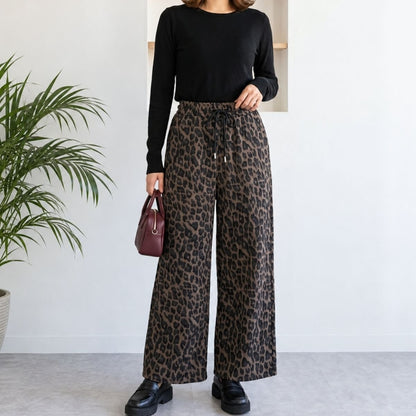 Pants/裏起毛レオパードワイドパンツ ST/No.22500