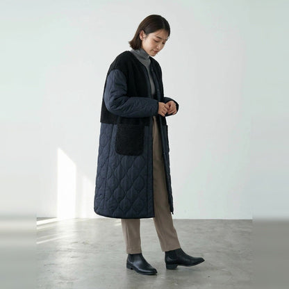 Outer/ボア切替キルティングロングコート ST/No.22509