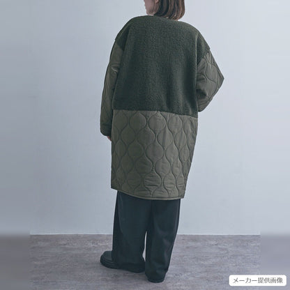 Outer/ボア切替キルティングロングコート ST/No.22509