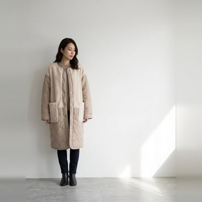 Outer/ボア切替キルティングロングコート ST/No.22509