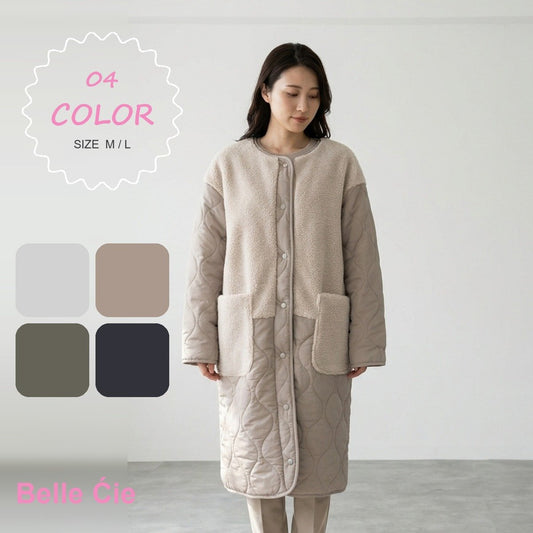 Outer/ボア切替キルティングロングコート ST/No.22509