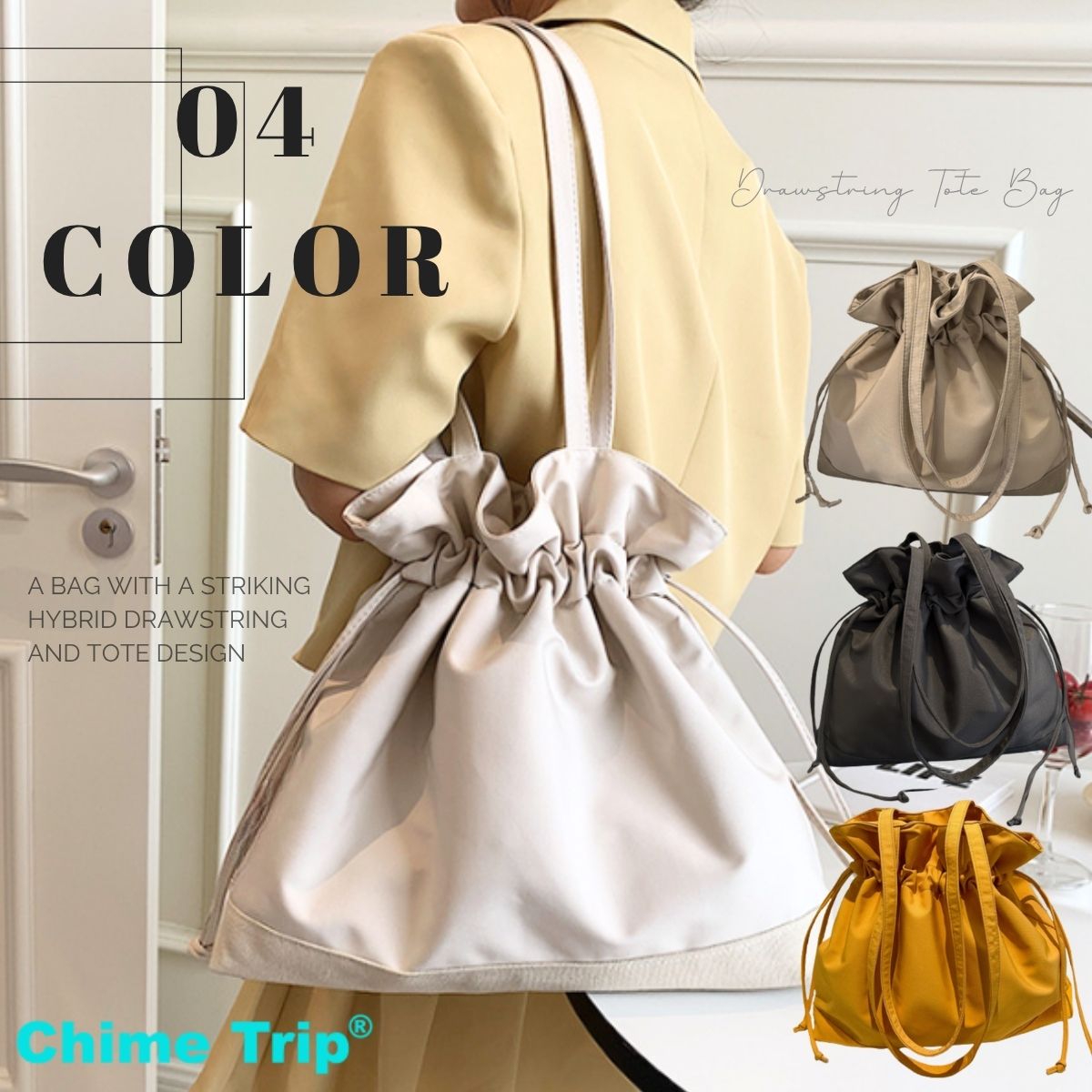 Chime Trip/大人カジュアル巾着トートバッグ ST/No.26049