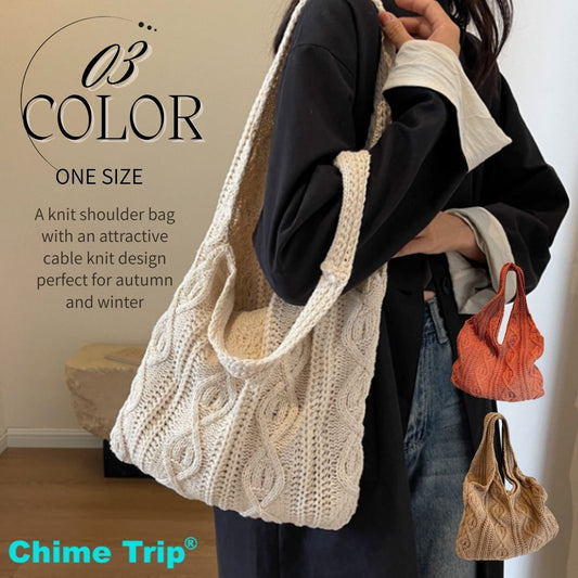 Bag/ケーブル編みニットバッグ ST/No.26052