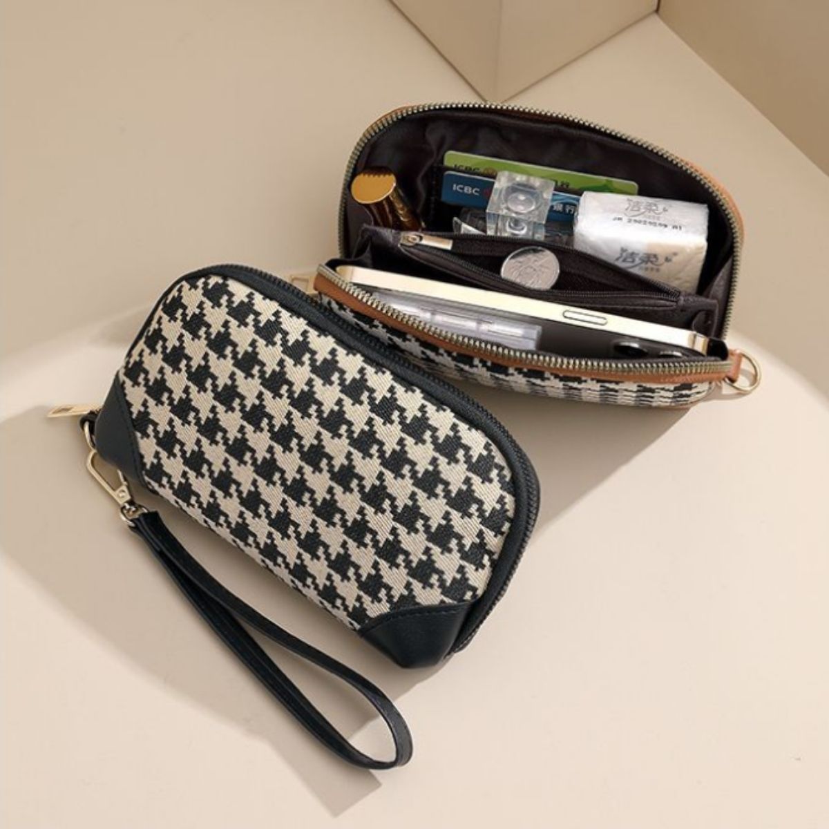 Chime Trip/千鳥柄クラシックマルチポーチ ST/No.26056