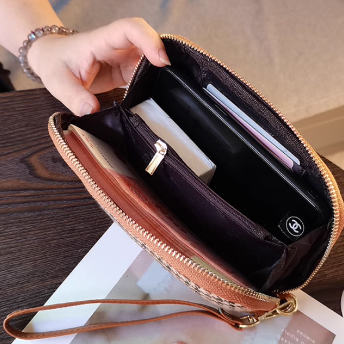 Chime Trip/千鳥柄クラシックマルチポーチ ST/No.26056