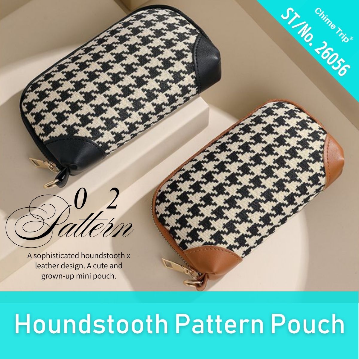 Chime Trip/千鳥柄クラシックマルチポーチ ST/No.26056