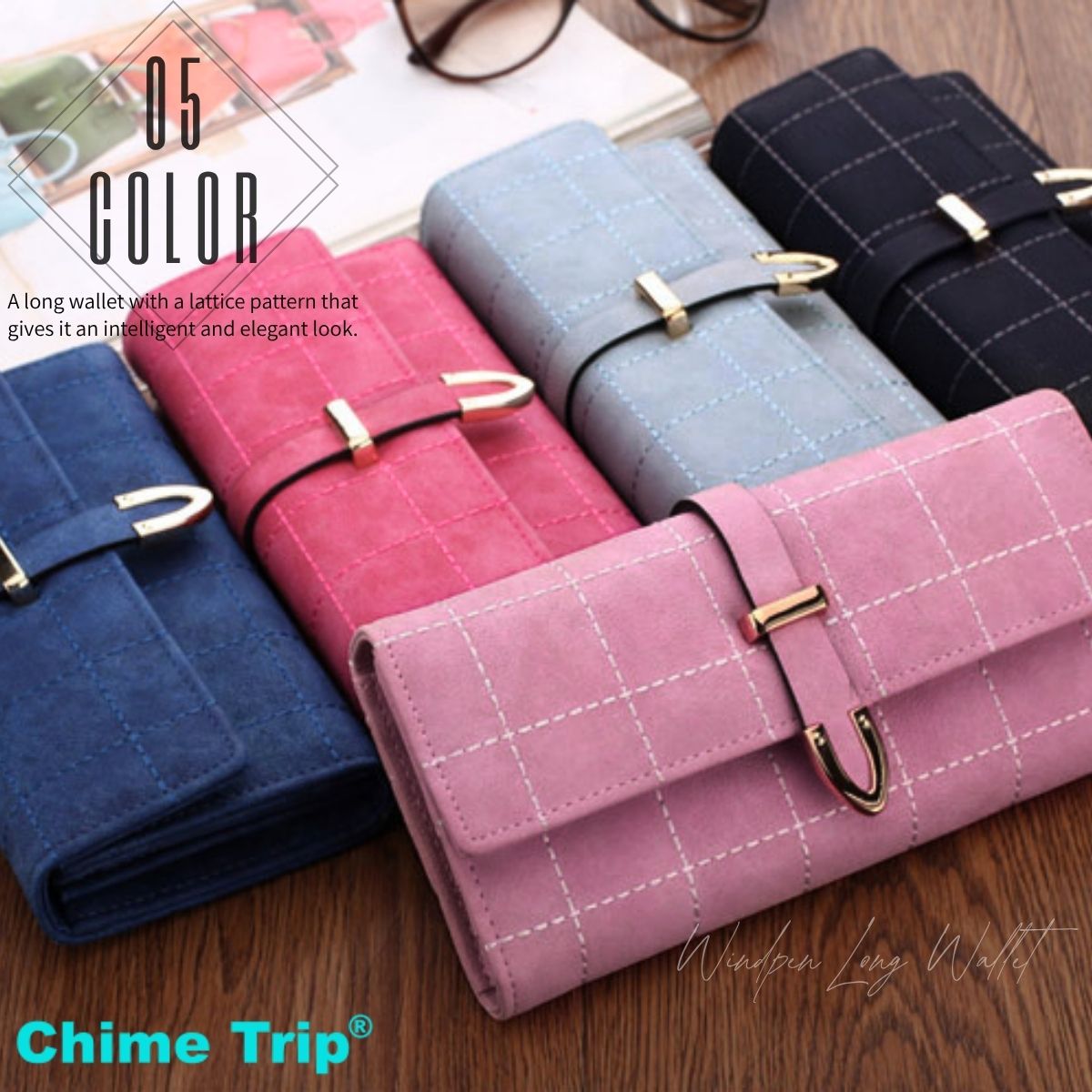 Chime Trip/モダントラッドチェックウォレット ST/No.26060