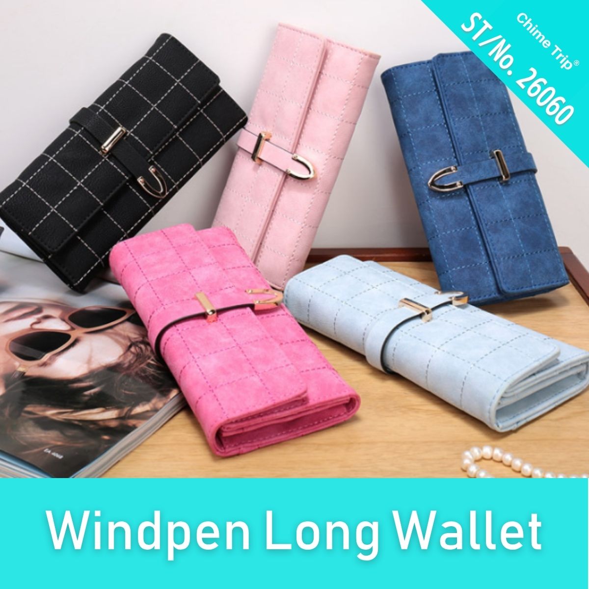 Chime Trip/モダントラッドチェックウォレット ST/No.26060