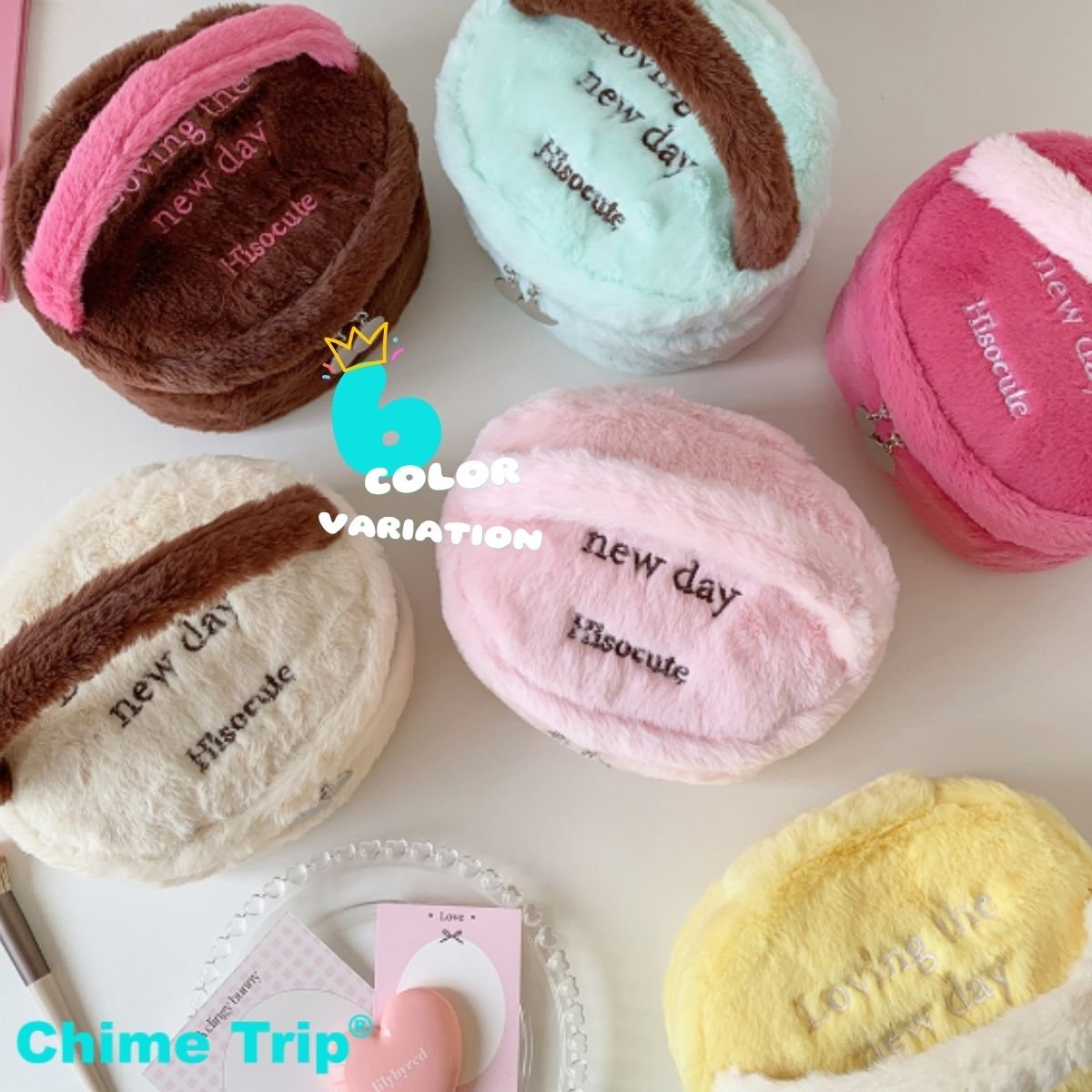 Chime Trip/マカロンカラーファーポーチ ST/No.26068