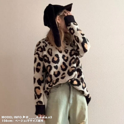 Knit / レオパードニットプルオーバー ST/No.27223