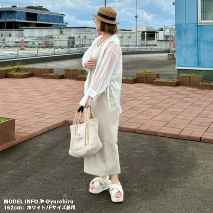 Tops/ シアーシャツ 脇リボン  ST/No.27261