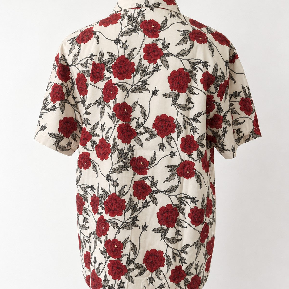 花柄シャツ レッド 実物撮影 背面