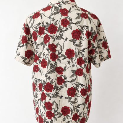 花柄シャツ レッド 実物撮影 背面