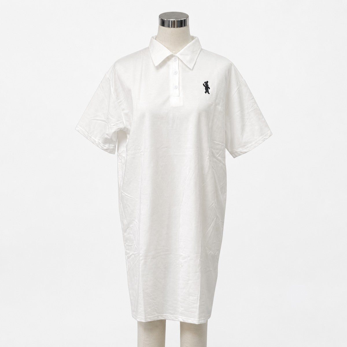 ポロシャツワンピース オフホワイト 実物撮影 正面