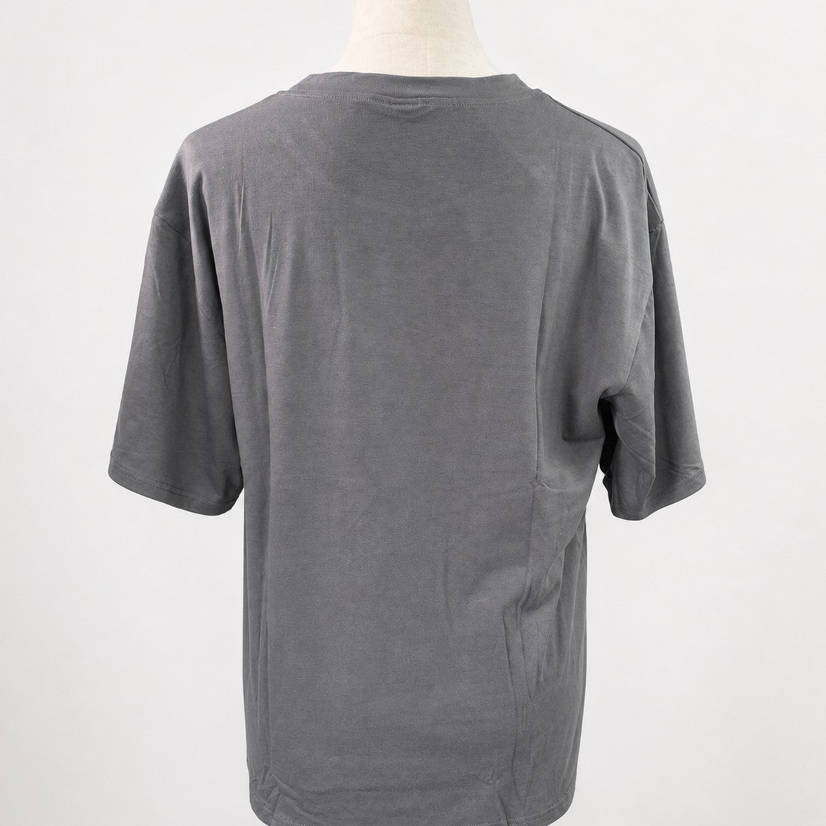 転写プリントTシャツ チャコールグレー 実物撮影 背面