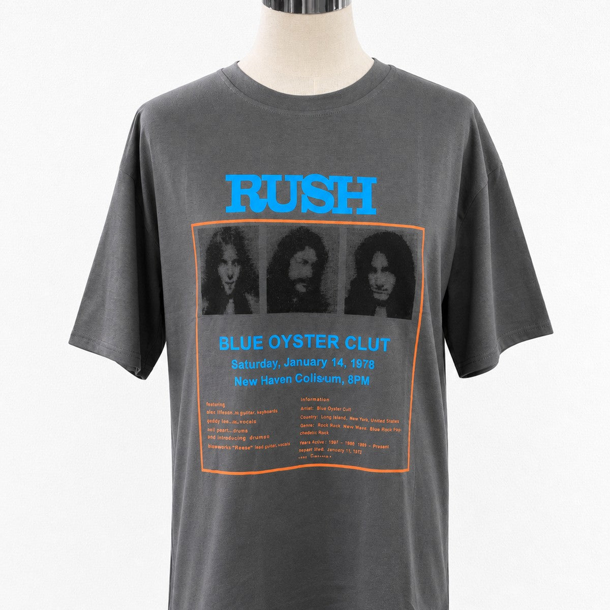 転写プリントTシャツ チャコールグレー 実物撮影 正面