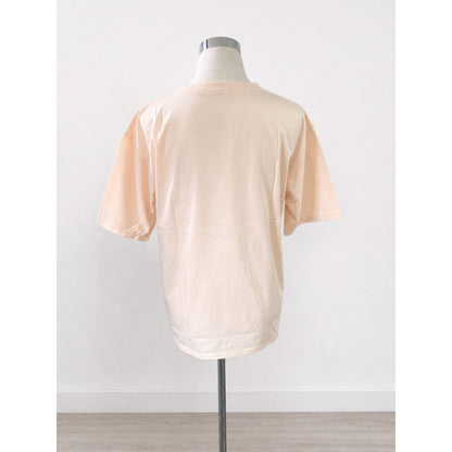 転写プリントTシャツ オフベージュ 実物撮影 背面