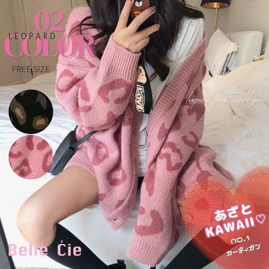 Knit/ヒョウ柄ニットカーデ ST/No.27554