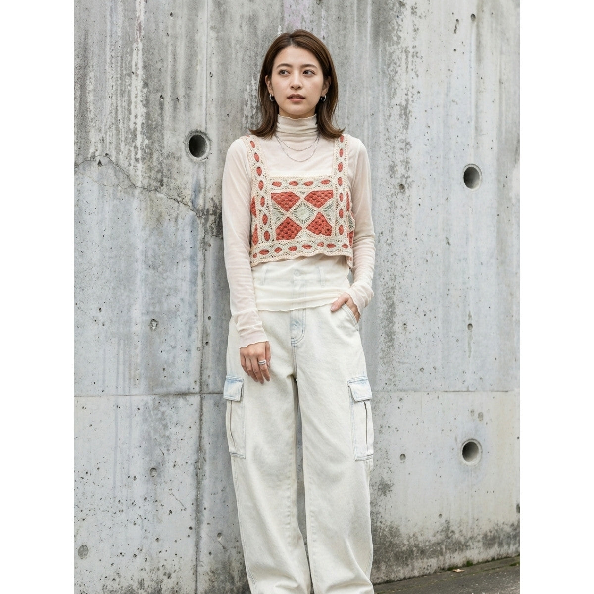 Knit/かぎ編みビスチェ ST/No.27665