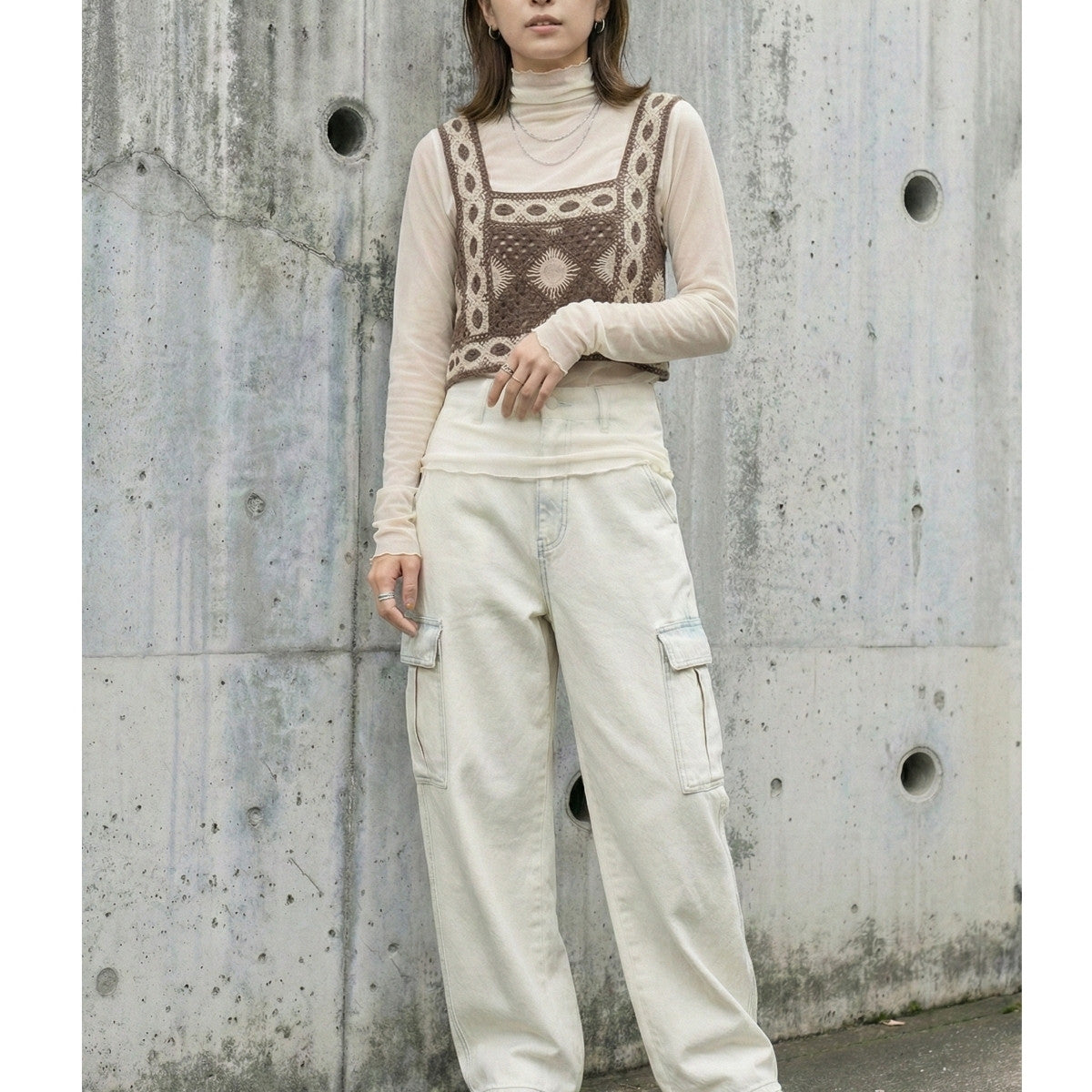 Knit/かぎ編みビスチェ ST/No.27665