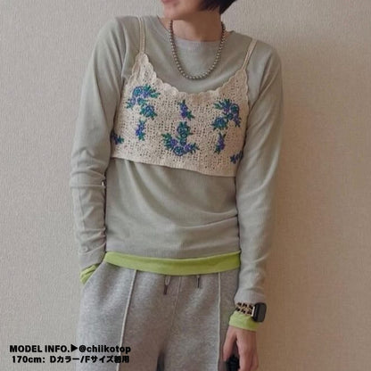 Knit/刺繍入りクロシェビスチェ ST/No.27666