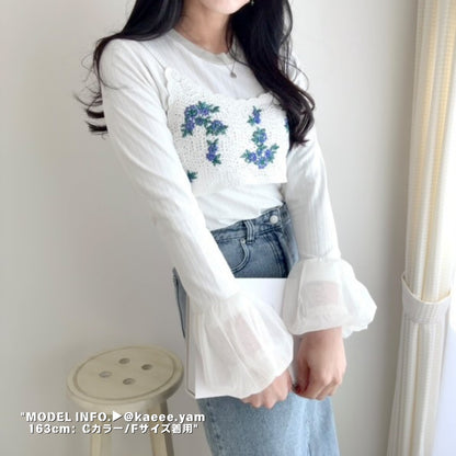 Knit/刺繍入りクロシェビスチェ ST/No.27666