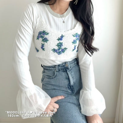 Knit/刺繍入りクロシェビスチェ ST/No.27666