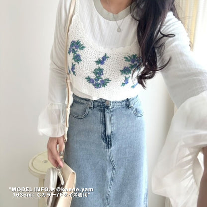 Knit/刺繍入りクロシェビスチェ ST/No.27666