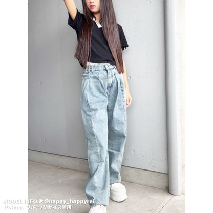 Pants/タック入りワイドデニムパンツ ST/No.27699