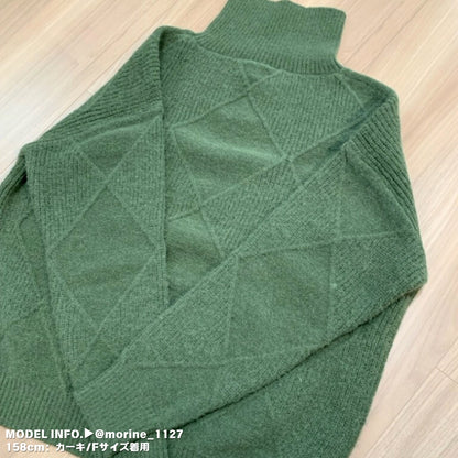 Knit/ダイヤ柄ハイネックニットトップス ST/No.27789