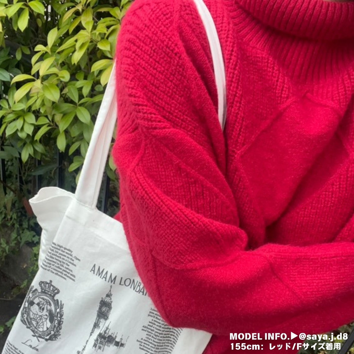 Knit/ダイヤ柄ハイネックニットトップス ST/No.27789