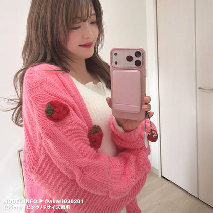 Tops/いちごモチーフニットカーデ ST/No.27807
