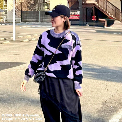 Knit/カラーマーブルニットプルオーバー ST/No.27816