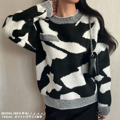 Knit/カラーマーブルニットプルオーバー ST/No.27816