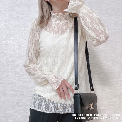 Blouse/ハイネックシアー小花長袖トップス ST/No.27828