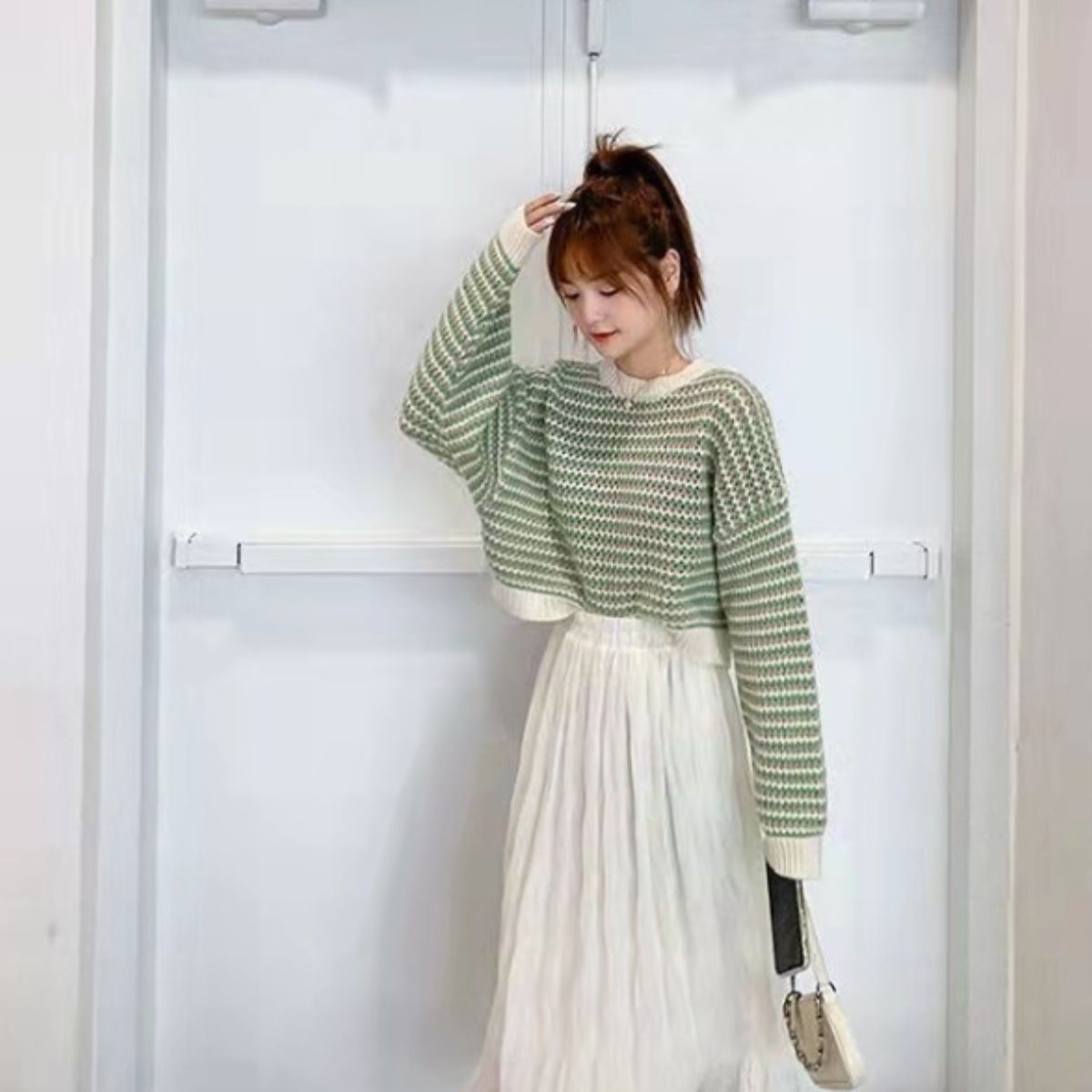 Knit/カラフルボーダーショートニット ST/No.27857