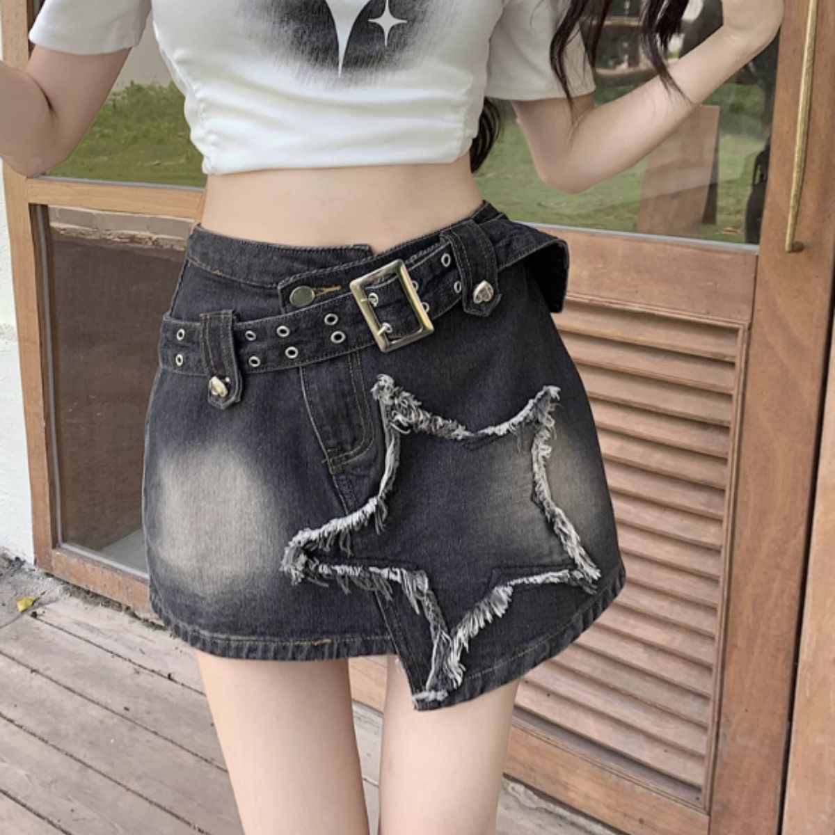 Skirt/星モチーフデニムミニスカート ST/No.27889