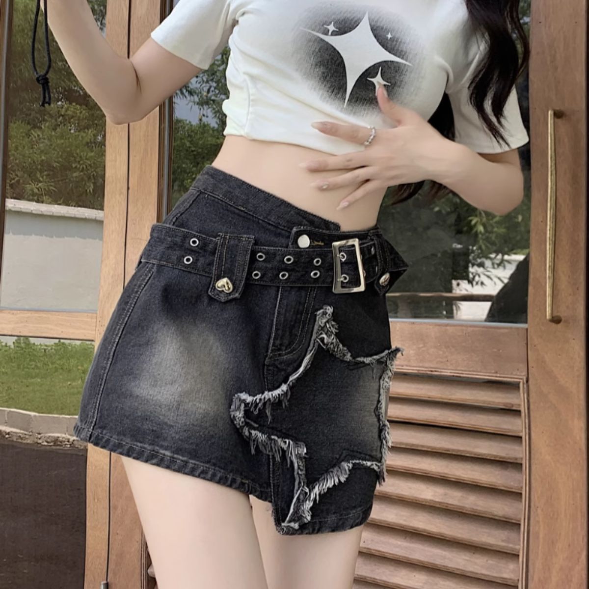 Skirt/星モチーフデニムミニスカート ST/No.27889