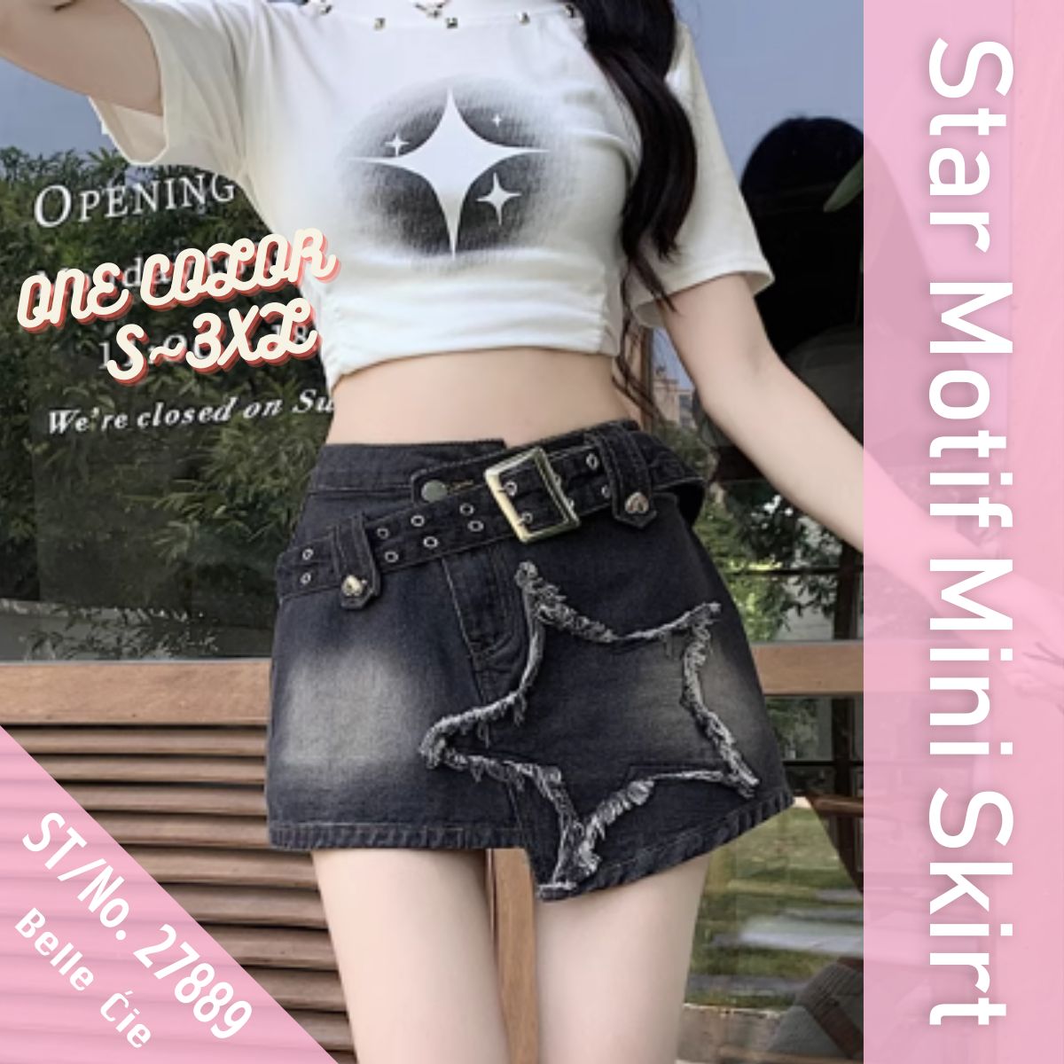 Skirt/星モチーフデニムミニスカート ST/No.27889