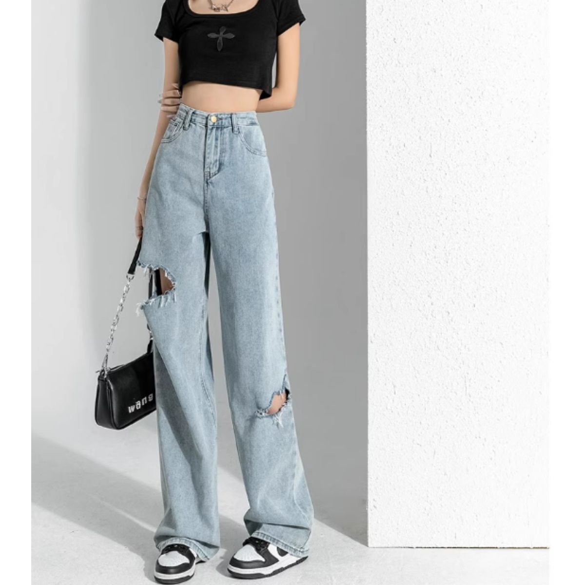 Pants/サイドカットダメージワイドパンツ ST/No.27903