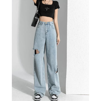 Pants/サイドカットダメージワイドパンツ ST/No.27903