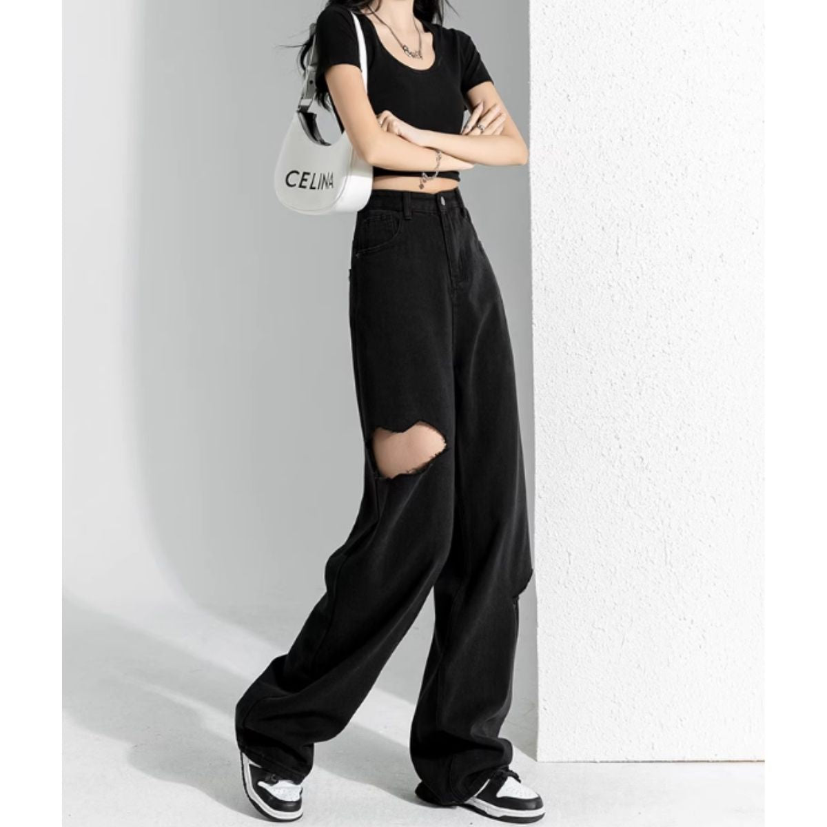 Pants/サイドカットダメージワイドパンツ ST/No.27903