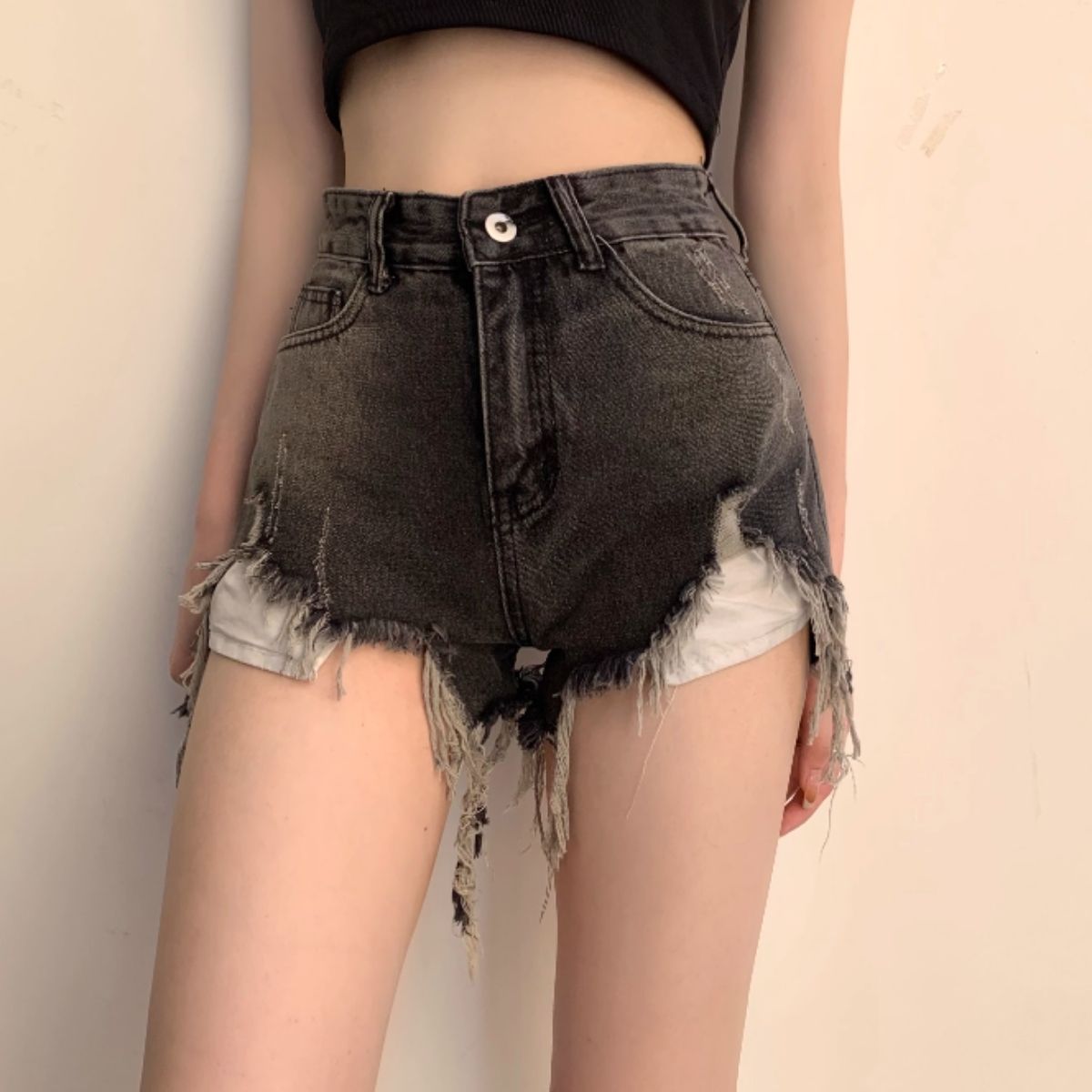 Pants/ポケット見せダメージデニムＳＰ ST/No.27906